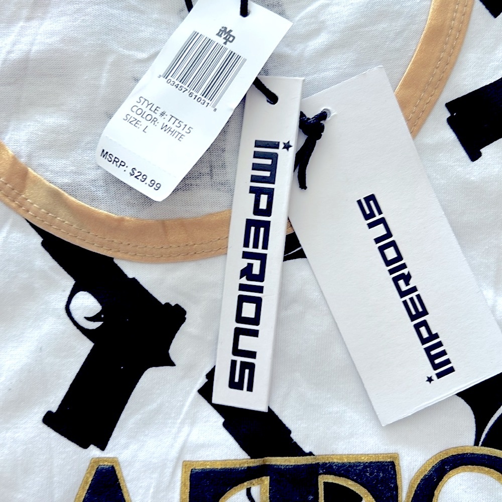 🆕 Bats & Gats Men’s White and Black Tank Top - Picture 3 of 9